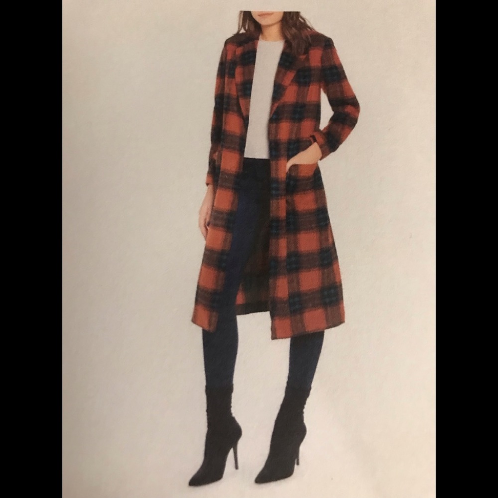 Leith 3/4 Length Coat in Rich Fall Colors. Never Worn. Size L-Oversized. NWOT